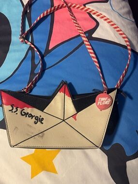 Spencer's Cream and Red Paper Boat Crossbody Bag